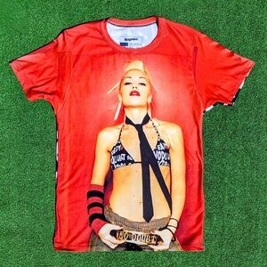 No Doubt Gwen Stefani Rock Steady Retro 1990s Band Small S/S All-Over Shirt NWT